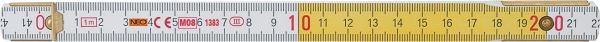 Метр складной деревянный 1 м, бело- желтый 74-010