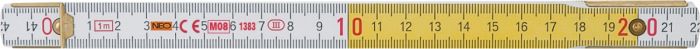 Метр складной деревянный 1 м, бело- желтый 74-010