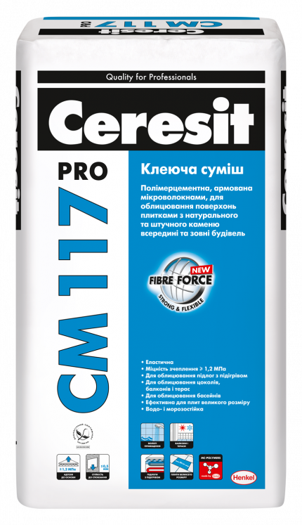 CERESIT CM 117 Pro эластичная клеющая смесь, 27кг