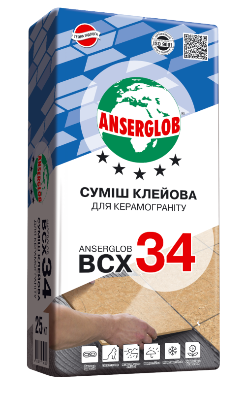 ANSERGLOB ВСХ-34 клей для керамогранита, 25кг
