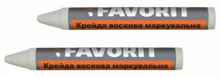 Мел маркировочный восковой, белый, 2 шт, Favorit  04-340