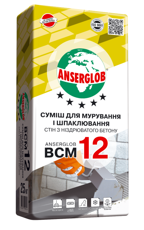 ANSERGLOB ВСМ-12 (ЗИМА) клей для блоков, 25кг