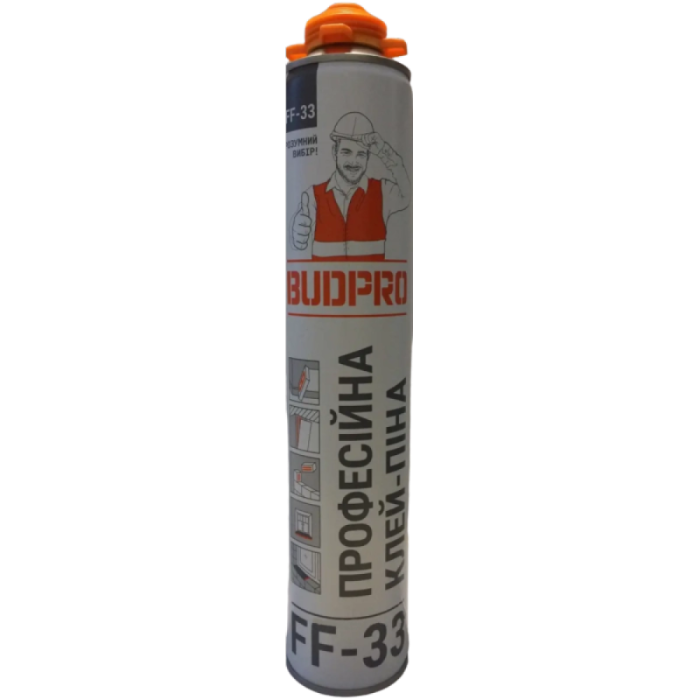 Клей-пена профессиональная (10-12 м.кв.) BUDPRO FixFoam FF-33, 750мл A5758