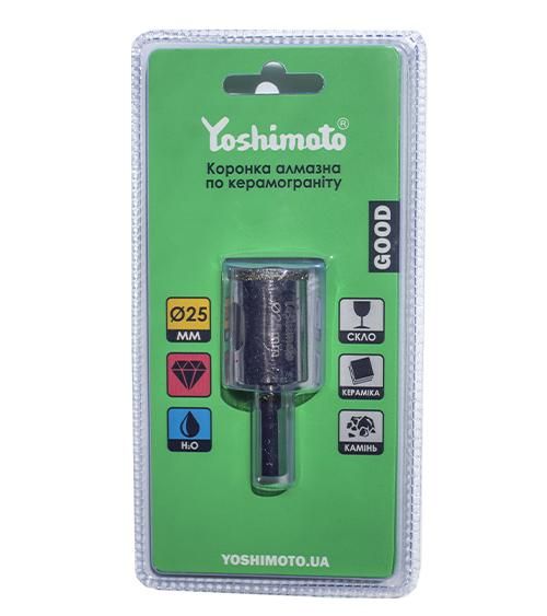Коронка алмазная по керамограниту , 25мм. (20шт/уп) Yoshimoto Y18-025