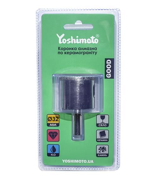 Коронка алмазная по керамограниту , 32мм. (20шт/уп) Yoshimoto Y18-032