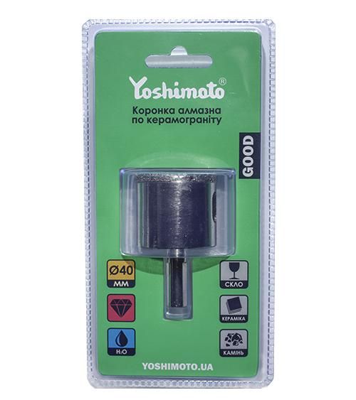 Коронка алмазная по керамограниту , 40мм. (20шт/уп) Yoshimoto Y18-040