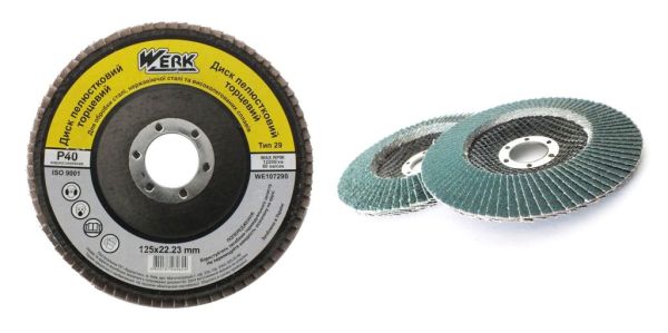 Диск лепестковый плоский 125хх22,2 зернистость P60, Т27 WERK (WE107073/5431703)