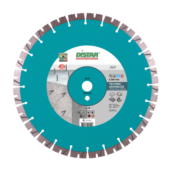 Круг алмазный отрезной TechnicAdvanced 5D segment(бетон; камень; кирпич) 350х3,5х15x25,4; DISTAR