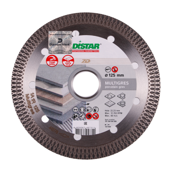 Круг алмазный отрезной 1A1R 125x1,4/1,0x10x22,23 Multigres 11115494010
