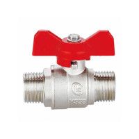 Кран латунный слойный Base 1/2" резьба С/С ручка бабочка, Double-lin
