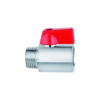 Кран латунный слойный для сантехприборов MINI 1/2" резьба В/С алюминиевая ручка, Double-lin