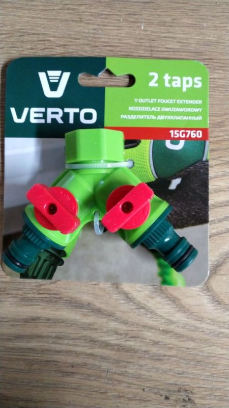 Адаптер двойной с клапоном 3/4 " VERTO  15G760