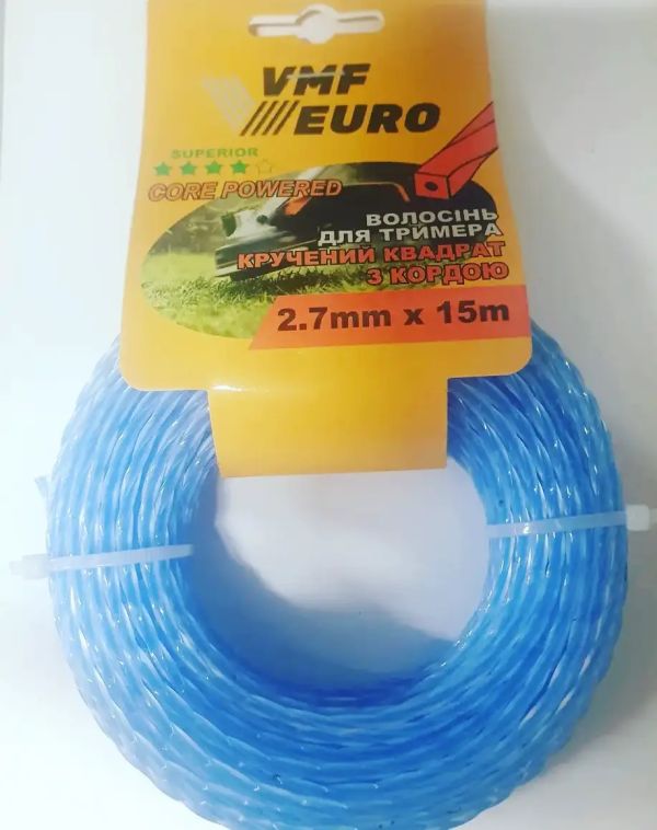 Леска для триммера "Square twist" со шнуром, 3mm x 15m VMF EURO Superior