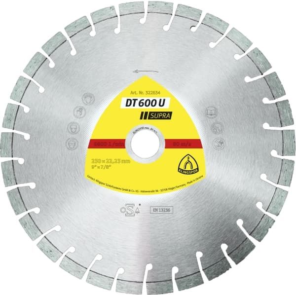 Круг алмазный отрезной DT600U сегм (арм.бетон, ракуш,унив.); 125x2,4x9х22,23мм KLINGSPOR 322631