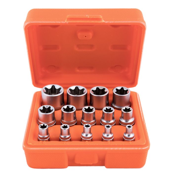 Набор головок торкс 1/4"-3/8"-1/2"DR, 14 предметов Е4-Е24 Alloid