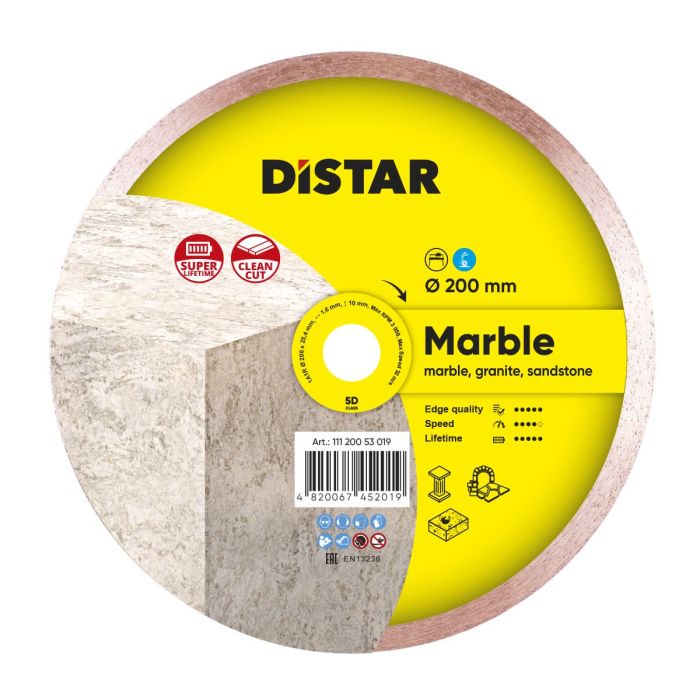 Круг алмазный отрезной Marble 5D (гранит; мрамор) 200х1,6х10; DISTAR