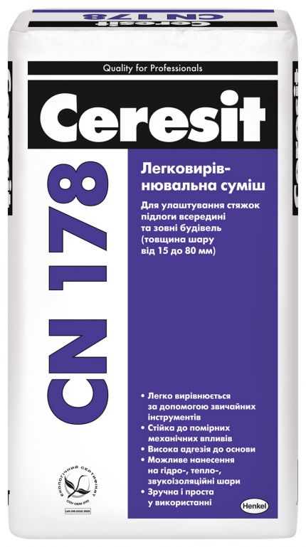 CERESIT CN 178 Легковыравнивающаяся смесь 15-80 мм, 25 кг