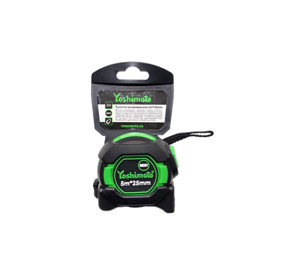 Рулетка магнитная 5 м х 25 мм "Magnet PRO", нейлон.покрыт; Yoshimoto Y24-130