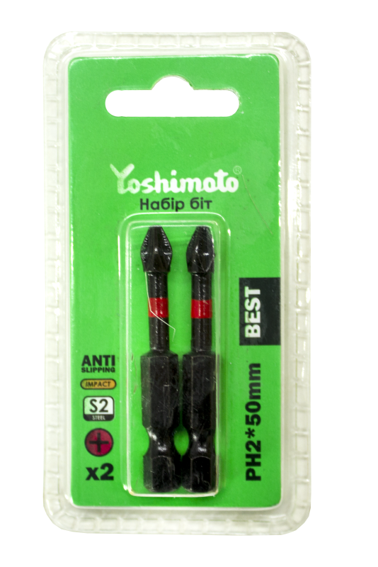 Бита ударная торсионная PH2x50мм, S2, 2шт. (50 шт/уп) Yoshimoto Y29-035
