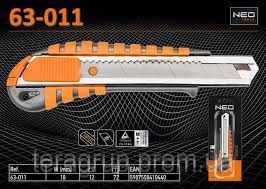 Нож с отламывающимся лезвием, 18 мм, металлический корпус 63-011