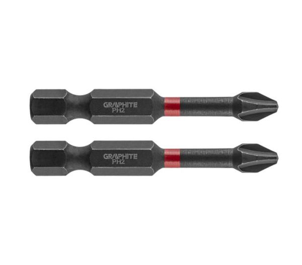 Биты ударные PH2 x 50 мм, 2 шт. GRAPHITE 56H519
