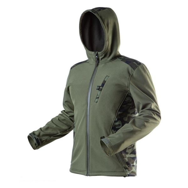 Куртка Softshell, CAMO Oliva-Хаки, водонепроницаемая 5000, дышащая 3000   81-553-XL