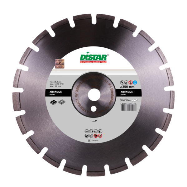 Круг алмазный отрезной Abrasive 3D segment (асфальт;гравий) 350х3,2х6х25,4;  DISTAR
