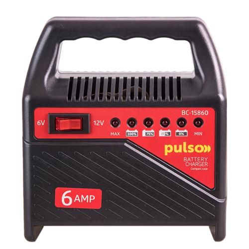 Зарядное устройство для BC-15860 6&12V/6A/15-80AHR/светодиодн.индик. PULSO