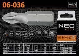 Насадки PH2x25 мм, ACR 10 шт. (Польша); NEO 06-036
