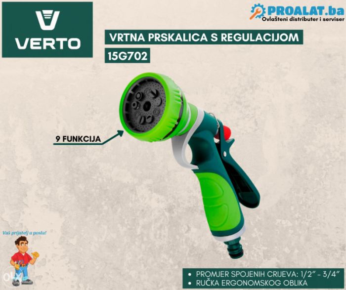 Ороситель пистолетный, 9 функций  15G702