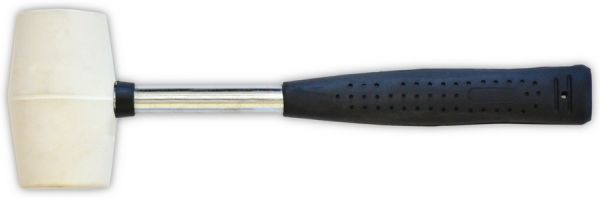 Киянка белая резина, металлическая ручка, 410 г, 50 мм 39-011