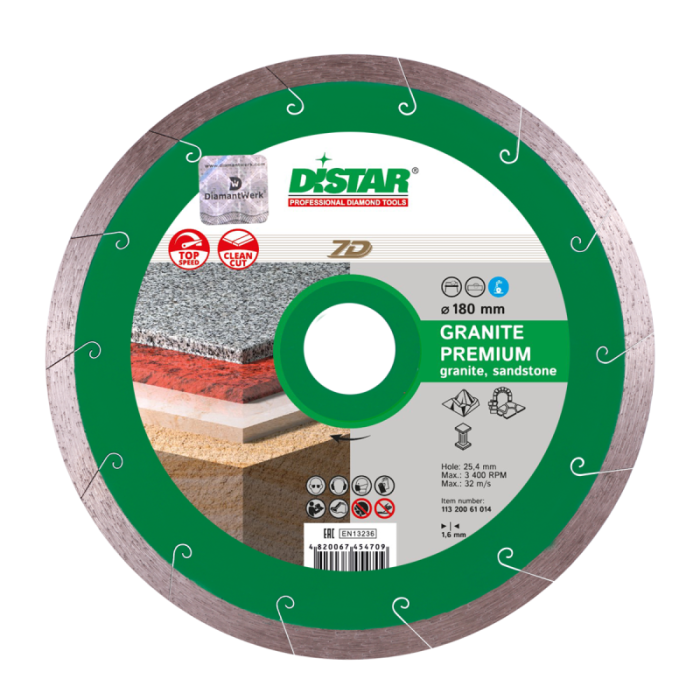 Круг алмазный отрезной GranitePremium 7D (гранит; мрамор; керамогранит) 250х1,7х10х25,4; DISTAR