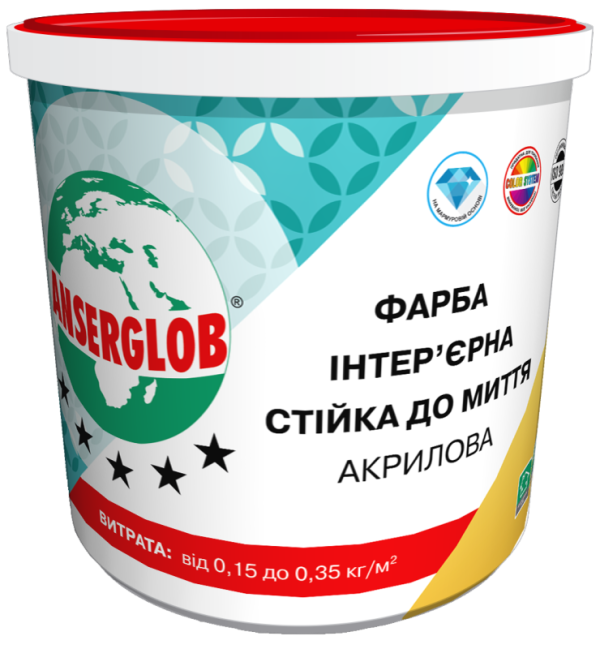 ANSERGLOB Краска интерьерная акриловая стойкая к мытью 7 кг