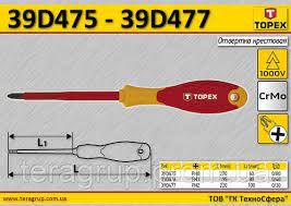 Отвертка крестовая 1000В, PH0 x 60 мм 39D475