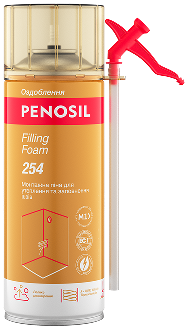 Пена монтажная ручная для утепления и заполнения швов PENOSIL Filling Foam 254 340ml ( A1110) A6013