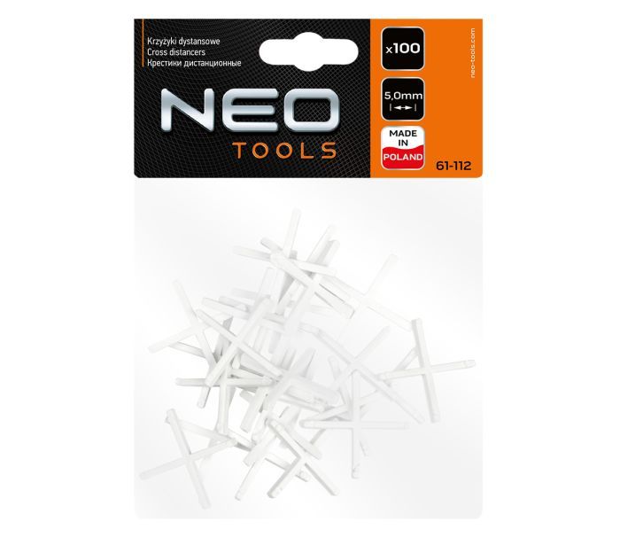 Крестики дистанционные для плитки (5,0 мм), 100 шт.; NEO (аналог 16B550) 61-112