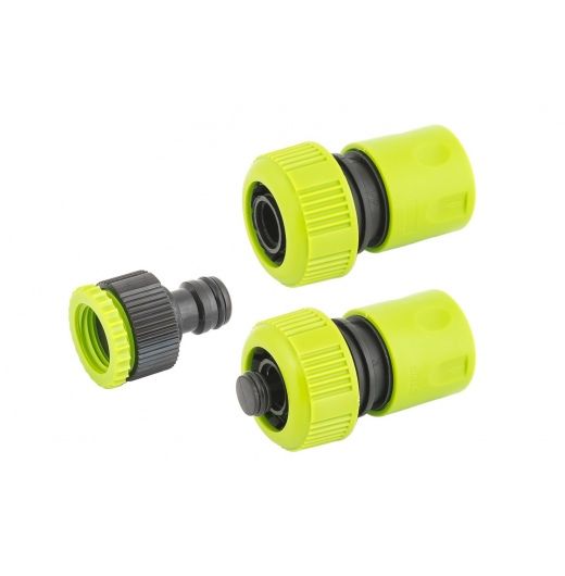 Набор для полива 3 шт (адаптер 1/2" ВР-3/4" ВР, коннектор 3/4", коннектор 3/4" STOP) MASTERTOOL