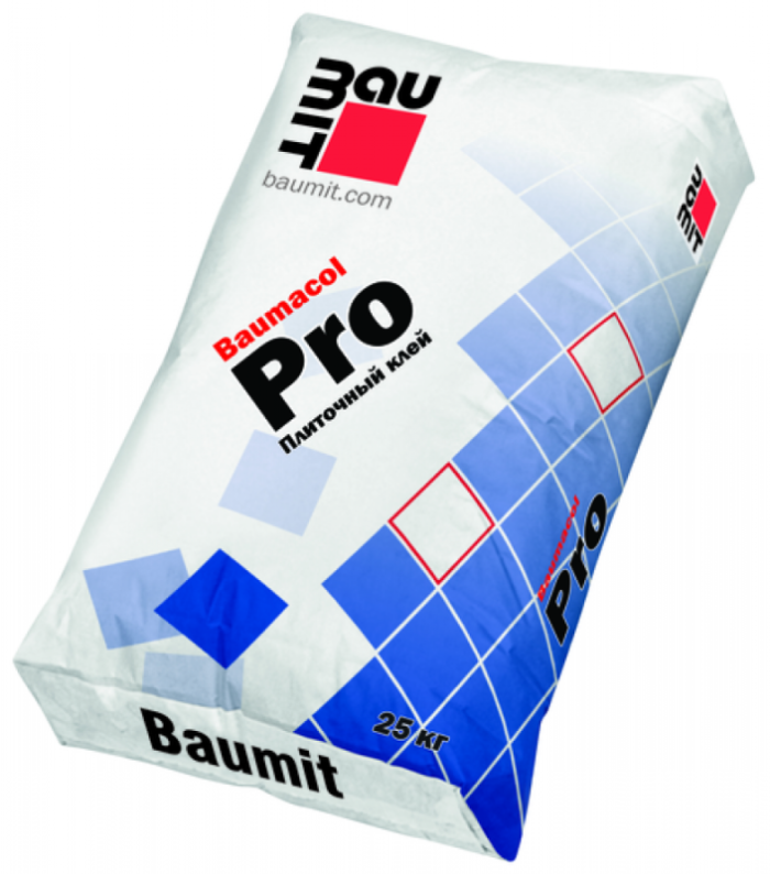 Baumit Pro клеевая смесь для плитки и керамогранита, 25 кг
