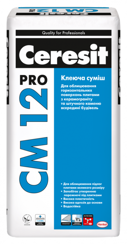 CERESIT CM 12 Pro Клей для напольных плит и керамогранита, 27кг