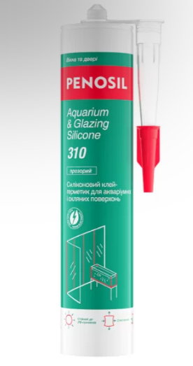 Клей-герметик аквариумный, для стекла, Penosil Aquarium & Glazing Silicone Прозрачный 310мл H4611