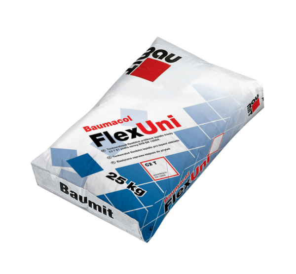 Baumit FlexUni эластичная клеящая смесь для приклеивания плитки и камня, 25 кг