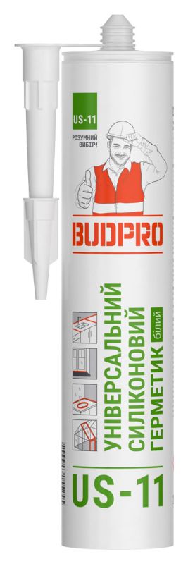 Герметик универсальный для всех видов работ BUDPRO US 10  Universal Silicone Прозрачный H4165