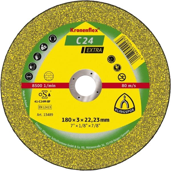 Диск отрезной по камню, бетону EXTRA C24EX; 125x2,5x22,23мм выгнутый  KLINGSPOR 188464