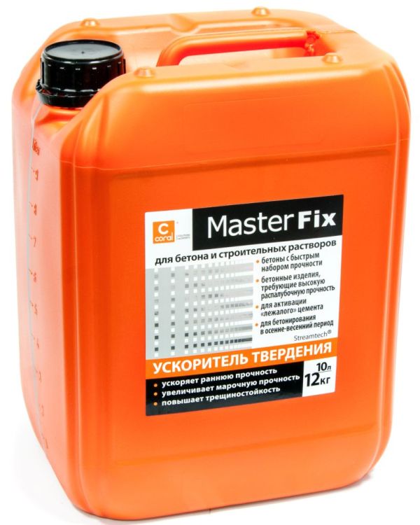 CORAL Ускоритель набора прочности MasterFix, 10л