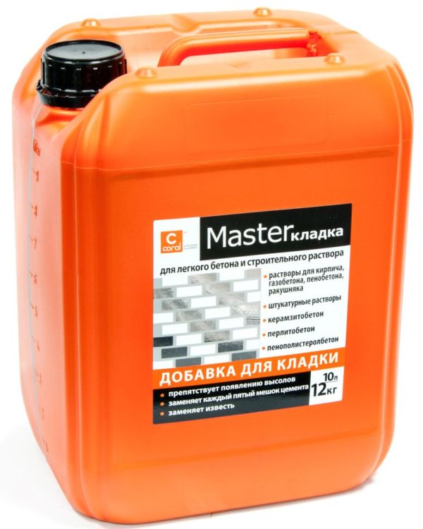 CORAL Добавка пластичная MasterКладка, 10л (замена извести)