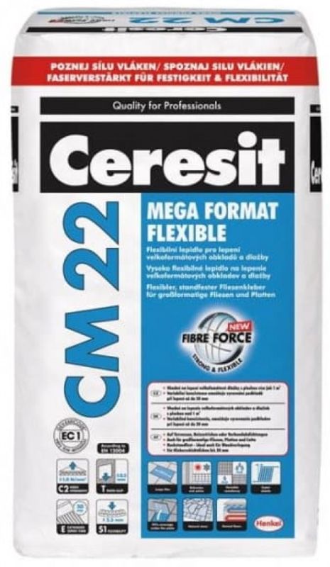 Ceresit CM22/25 высокоэласт.клей. ПРОСРОЧЕННЫЙ смесь для широк.плитки Mega Format Flexible 25 кг