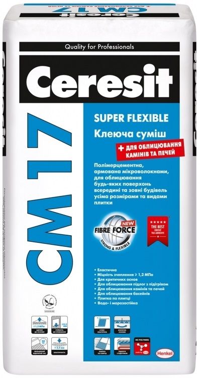 CERESIT CM 17 AERO 25 кг високоеласт.кл.смесь Super Flexible