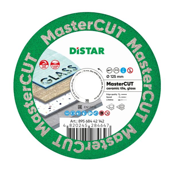 Круг алмазный отрезной MasterCUT 3D (керамика; керамогранит) 125х1,6/1,0х15х22,23 DISTAR