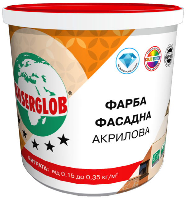 ANSERGLOB Краска фасадная акриловая универсальная 4,2 кг