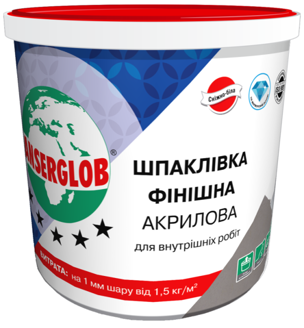 ANSERGLOB Шпаклевка финишная акриловая 1,5 кг 12/уп
